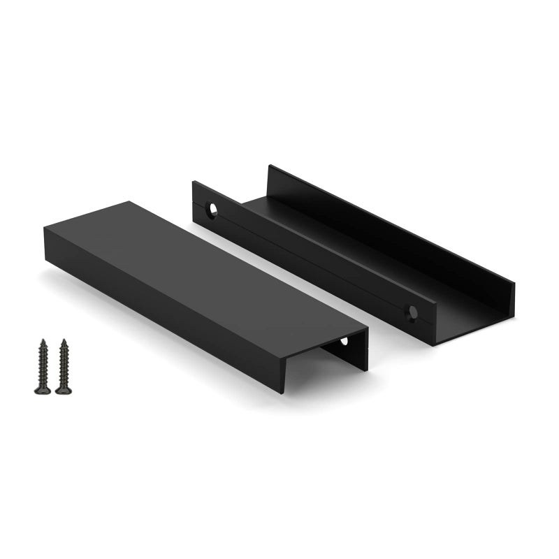 Peaha 10 Pack Matte Black Finger Pulls for Cabinets Edge Drawer Handles for Kitchen 5 Inch Hole Centers - Image 3